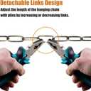 12 Ft Heavy Duty Hanging Chain Kit with Connection Locks & Swag Ceiling Hooks for Lighting Fixture, Chandelier, Pendant, Lantern, Swag Lamp, Plant/Flower/Fruit Basket, Bird Feeder (Bronze)