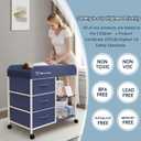 Baby Changing Table, Portable Changing Table, Diaper Changing Station with Waterproof Pad, Changing Table Dresser with 3 Storage Baskets, Mobile Nursery Organizer for Newborn Essentials