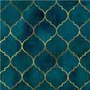 HAOKHOME Peel and Stick Wallpaper Geometric Graphic Trellis Emerald/Sapphire Blue/Bronze Removable Contact Paper for Home Bathroom Decorations 17.7in x 9.8ft