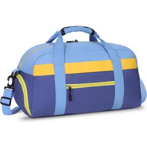 WOOMADA Travel Duffle Bag, Weekend Bag with Wet Pocket & Trolley Sleeve, Overnight Bag With Shoe Compartment, Fit for Sports Practice, Travel and Gifts(sky blue)