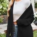 Cakulo Womens Crochet Fringe Cardigan Sweaters Oversized Lightweight Fall Open Front Cable Knit Cardigans 2025 (Black, M)