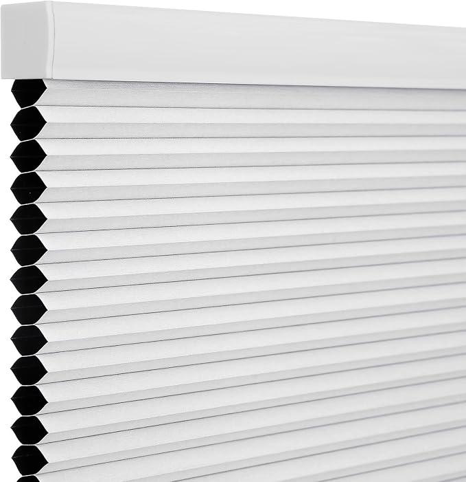 Blackout Cordless Cellular Shades for Windows,Honeycomb Blinds with Thermal Insulation,UV Protection,Child Safe,Privacy Light Control,Easy to Install,32" W x 72" H,White