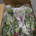 Lyrow 18 Pcs Christmas Candle Rings Wreath Xmas Kitchen Cabinet Mini Wreath Artificial Berries Snowy Pine Candle Ring Holder for Christmas Chandelier Home Table Centerpiece Indoor Decor