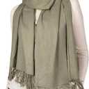 FURTALK Pashmina Shawl Wraps Cashmere Feel Blanket Scarves Fashion Scarf for Women Evening Wedding Bridesmaid Gifts (One Size, Green)