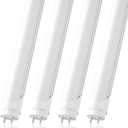 JESLED T8 4FT LED Type A+B Light Bulbs, 24W 3000LM 5000K Daylight White, Plug and Play or Ballast Bypass, 4 Foot Flourescent Tube Replacement, ETL Listed, Dual-end, Frosted, Warehouse Lights 4Pack (4 Count (Pack of 1))