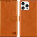 ZZXX for iPhone 16 Pro Wallet Case with [RFID Blocking] Card Slot Kickstand Magnetic Closure Leather Flip Fold Protective Phone Case for iPhone 16 Pro Case Wallet(Brown-6.3 inch)