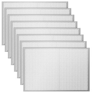 Gisafai 8 Pcs Cloverleaf Aluminum Sheet 2 Feet by 3 Feet Perforated Metal Sheets 0.02 Inch Thick Metal Mesh Aluminum Sheet Decorative for Indoor Outdoor (Silver)