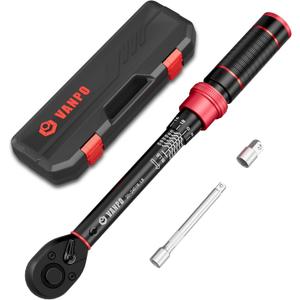 1/4-inch Drive Click Torque Wrench, 20-240 in. lb/2.3-27.1 Nm, Inch Pound Torque Wrench Set with 1/4" to 3/8" Adapter, 10cm Extension Bar, Small Bike Torque Wrench for MTB, Bicycle Maintenance