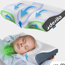 DERILA® Memory Foam Cervical Neck Pillow. Ergonomic Pillow for Sleeping, Snoring