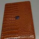 KEROM Compatible for Crocodile MacBook Pro 13 Inch Case 2025-2016 M2 M1 A2338 A2289 A2251 A2159 A1989 A1706 A1708, Textured Aligator Skin Snakeskin PU Leather Hardshell & Keyboard Cover, Brown