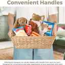 2 x Set of 3 Snack Baskets, Water Hyacinth Basket, Wicker Snack Basket Organizer for Office, Small Wicker Baskets with Handles (3 Medium Basket)