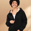 SWISSWELL Hoodies for Women Winter Fleece Sweatshirt - Full Zip Up Thick Sherpa Lined Hooded Jacket (Black, M)
