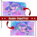 Swono Colorful Mushrooms Flag 3x5 Ft Plant Mushroom Eyes Clouds Floral Circle Flag Outdoor Flag Garden Yard Outdoor Outside Decorative Flag