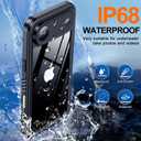 MOZOTER for iPhone Air Case Waterproof,[IPX8 Underwater Case][Full Body Shockproof & Military Dropproof] Clear Sound Quality Built-in Screen Protector for iPhone Air 6.5 inch-Black