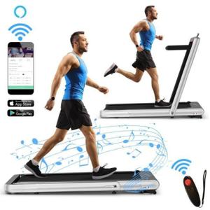 4.75HP 2 In 1 Folding Treadmill W/Remote APP Control - Silver