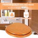 Angel Shield Durable Wood Veneer Natural Toilet Seat Metal Hinged Easy Clean Anti-scratch American Standard(Round,Wood Color)