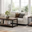 Treocho Large End Tables Living Room with 2-Tier Storage Shelf, 1 pack,23.62"D x 23.62"W x 23.62"H