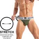SKYSPER Jockstrap Athletic Supporters for Men Jock Strap Male Underwear Men's Thong Jockstrap Underwear (Green, XXL)