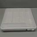 Utensil Holder for Countertop with Lid, Plastic Silverware Tray for Drawer, 5 Compartments Flatware Organizer, White