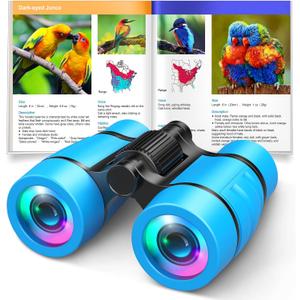 Toys for Boys Ages 3-7: LET'S GO! Kids Binoculars with Bird Watching Manual for 4 5 6 7 Year Old Boys Girls Outdoor Toy for Kid Ages 4-6 Camping Telescope Toddler Birthday Gift Stocking Stuffers
