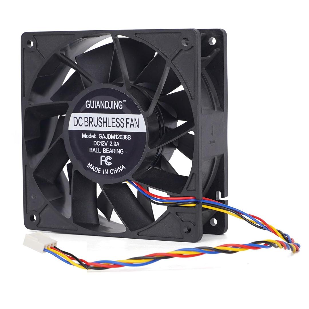 12038 PWM Cooling Fan 120mm 38mm DC 12V 4Pin High 230 CFM Brushless Dual Ball Bearing 5400RPM for Computer Case Server Workstation Cabinet