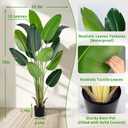 Artificial Bird of Paradise Plant 6Ft Fake Tropical Palm Tree with 13Trunks Faux Banana Leaf Trees in Pot for Home Indoor Outdoor Office Modern Decor Housewarming Gift2Pcs