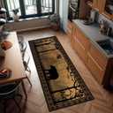 Rustic Cabin Wildlife Runner Rug 2x6,Bear Country,Ultra-Thin Throw Carpet Washable Kitchen Runners Vintage Hallway Rug Entrance Door Mat Non Slip Accent Area Rugs for Entryway,Laundry,Bathroom (Brown)