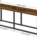 HOOBRO Dining Bench, 47.2 Inch Dining Table Bench, Industrial Style Kitchen Bench, Steel Frame, Easy to Assemble, for Kitchen, Dining Room, Rustic Brown and Black BF12CD01, 47.2 L x 11.8 W x 18.3 H