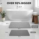 32x20 Large Stone Bath Mat for Floor, Diatomaceous Earth Shower Mat, Non-Slip Quick Drying, Super Absorbent Diatomite Stone Bath Mat Elegant Modern Design, Grey (CloudGrey)