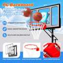 Basketball Hoop 40 Inch Impact Backboard 4.8-10FT Height Adjustable Portable Basketball Hoop Outdoor Goal System with Impact Backboard and Wheels for Adults, Size: 40inch Backboard