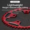 YBEKI 110BCD Chainring - CNC Machined 7075-T6 Aluminum Narrow-Wide Chainwheel for Road Bikes (36-58T Options) | 8-12 Speed Compatible | Ultra-Lightweight | Anti-Drop Design  (Black/Red)