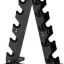 DERACY Dumbbell Rack Stand Only, Heavy Duty A-Frame Dumbbell Storage Rack, 5 tier Steel Dumbbell Holder for Home Gym Space Saver