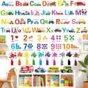 decalmile Transport Vehicle Alphabet Wall Stickers Inspirational Numbers Letters ABC Wall Decals Kids Playroom School Library Classroom Home Decor