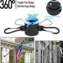 LETSTRY 5FT Flag Pole Kit for Outside House with American Flag & Solar Light,1" Thickened Stainless Steel Wall Mount Flagpole with 180Adjustable Bracket for Residential Outdoor Porch, Black