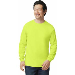 Gildan Adult Ultra Cotton Long Sleeve T-Shirt, Style G2400, Multipack 72, Safety Green, XX-Large