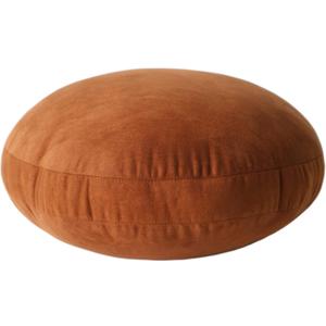 Round Throw Pillow for Kids, 16x16, 100% Down-Like Polyester Filling Super Soft Cushion Ultra Fluffy Feather-Like Touch Decorative Round Floor Pillow for Couch Bed Sofa, Brown, 1 Piece
