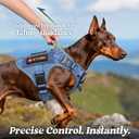 rabbitgoo Tactical Dog Harness for Large Dogs, No Pull Upgraded Reflective Heavy Duty Molle Vest with Handle, Adjustable Military Service Dog Vest for Walking Hiking Training, Blue, L
