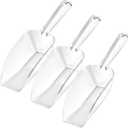 4 Pcs Clear Plastic Ice Scoop Set, Small Acrylic Serving Scoops For Candy Buffet, Canisters, Dry Goods Multi-Purpose Kitchen Food Scoop For Coffee, Tea, Flour, Wedding Desserts (7.8 Inch Long) (Large (3 pieces))