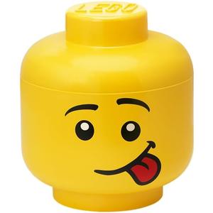 Room Copenhagen, Lego Storage Heads Stackable Storage Container - Buildable Organizational Bins for Kids Toys and Accessories - 6.30 x 6.30 x 7.28in - Small, Silly, Holds 250 Bricks