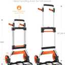 Teprovo Dolly Cart, 309 lb Aluminum Folding Hand Truck with Swivel Handle, Heavy Duty Utility Dolly Foldable Trolley with Elastic Cord, 7 Inch Wheels for Moving, Warehousing, Shopping and More