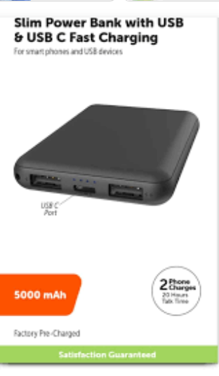 CellCandy Fast Charging Power With USB 5000 MAh