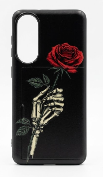 for Samsung Galaxy S25 Edge Case (Black Skeleton Skull)
with Card Holder Cute - Kawaii Design Military-grade Drop Protection Rugged Wallet Cases For Women