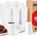8 Oz Foam Coffee Cups,  Disposable Insulated Hot Drinkware for Home Office or Church, Sturdy White Foam Cups Serving Hot and Cold Beverages, Drink Service Daily, Ideal in Breakrooms