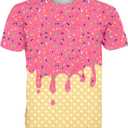 Move Dance Men Kids T-Shirts Ice Cream Crewneck Short Sleeve Summer Graphic Tees Top, Medium