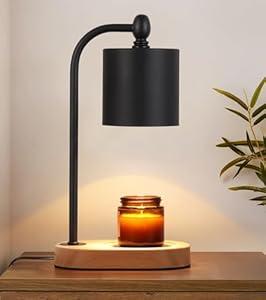 MEIXISUE Candle Warmer Lamp with Dimmer and Timer, Black Electric Candle Wax Melt Warmer with 2 Bulbs Home Decor for Women Gifts New Home Jar Candles
