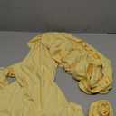 Women Sexy Backless Dress Halter Deep V Neck Detachable Flower Sleeveless Open Back Maxi Dress Cocktail Prom Formal Dresses (Small, Yellow)