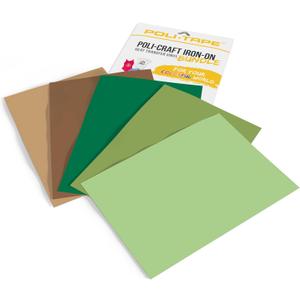 Poli-Craft Iron-ON Bundle Nature  5 x Poli-Flex Turbo A4 Heat Transfer Vinyl (HTV) Sheets  Fast Iron-On Vinyl in Sand Beige, Coffee, Green, Olive, Sage Green