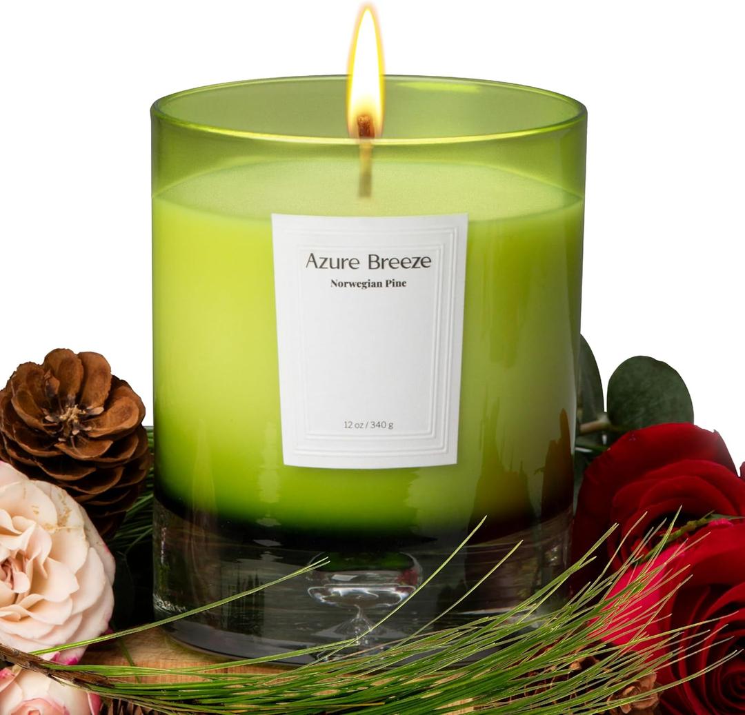 Forest Cedar Candle - Strong Christmas Scented Candles, 70 Hours Long-Burning, Pine Fir & Eucalyptus Scented Soy Candle, Ideal Gift for The Holidays & Home Decor (Norwegian Pine | 12 oz)