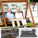5 Inch Thick Waterproof Patio Porch Swing Cushions, 60x40 Inch 3 Seater Replacement Cushion with Backrest & 8 Ties, Fade-Resistant Outdoor Bench Swing Pad, 60405inch