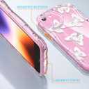 2 x Compatible for iPhone SE/8/7 Case, Pretty Butterfly Print Three-Dimensional Wave Clear Case for Girls Women, Soft Full Package Anti-Fall Cover for iPhone SE/8/7, White Butterfly